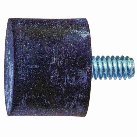 MIDWEST FASTENER 1/4"-20 x 1" Rubber Coarse Thread Male Cylinder Bumper Mount 2PK 930873